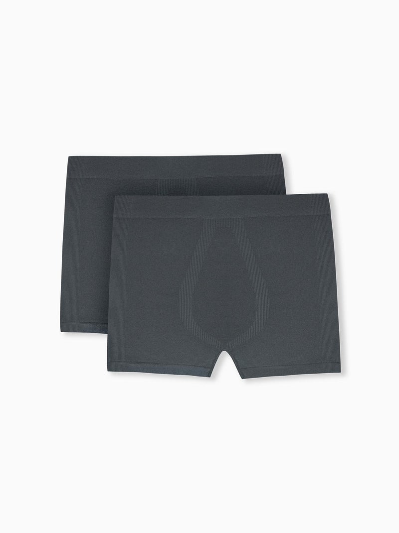 2 Boxers sans couture Gris - Kiabi