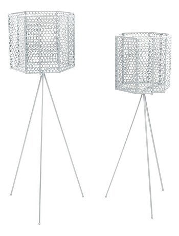 2 Cache-pots sur pieds en métal Mesh