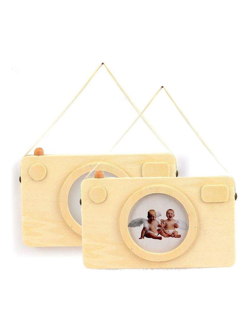 2 cadres photo en bois - Appareil photo Polaroïd - Graine Créative Beige - Kiabi