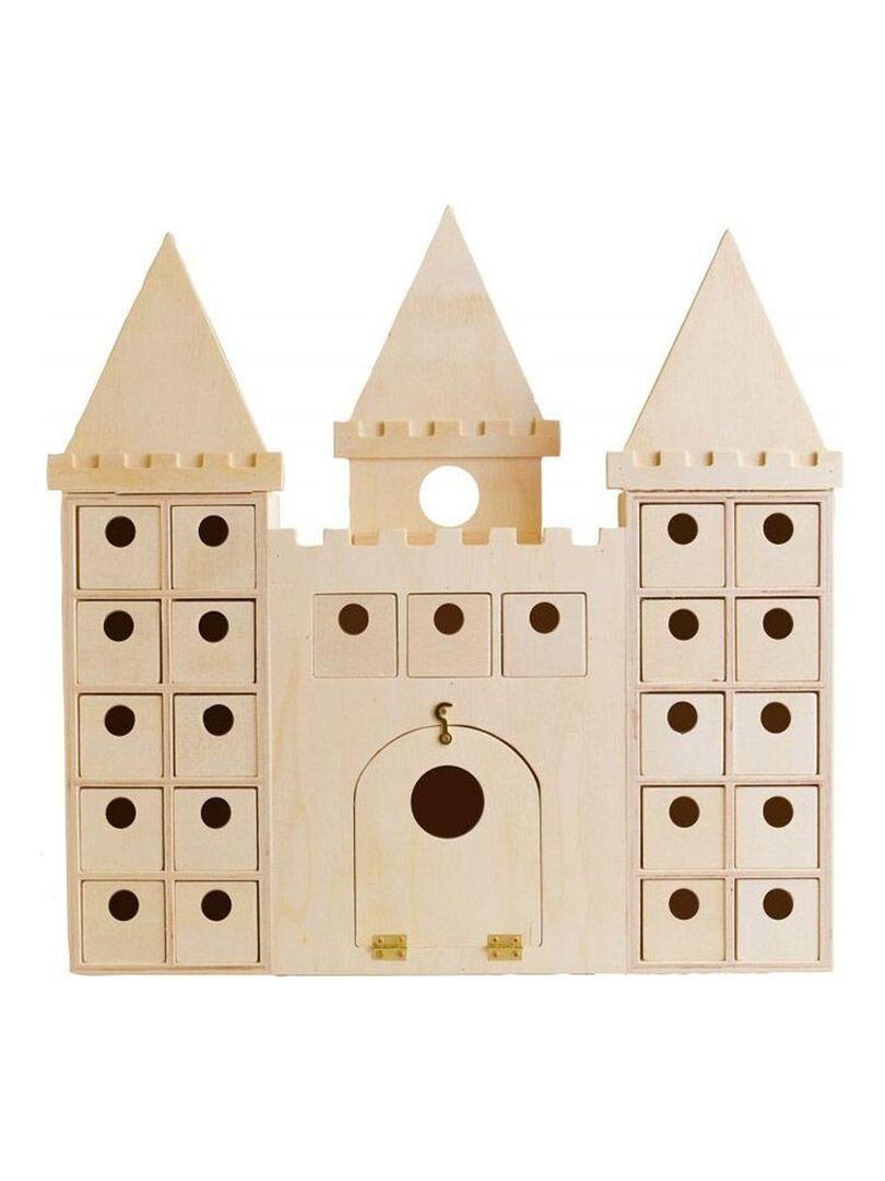 Lot De 2 Calendriers De L'Avent Avec Motif Père Noël En Bois