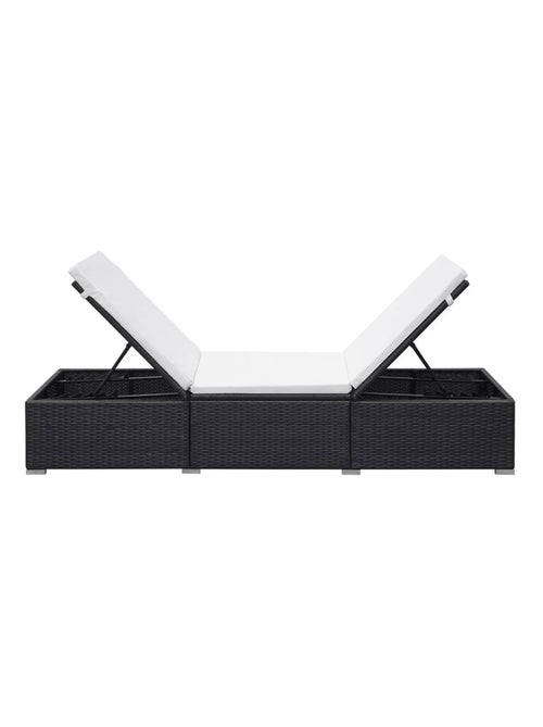 2 chaises longues en résine tressée avec coussins - Kiabi