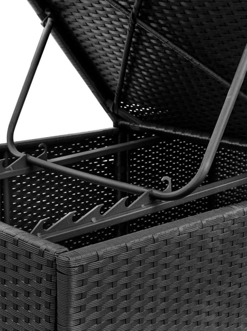 2 chaises longues en résine tressée avec coussins Noir - Kiabi