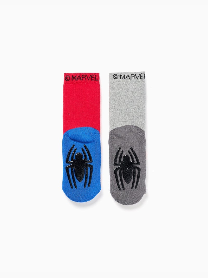 2 chaussettes antidérapantes à imprimé Spider-Man Multicolore - Kiabi