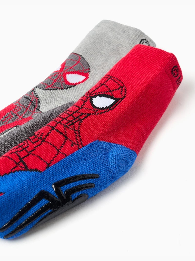 2 chaussettes antidérapantes à imprimé Spider-Man Multicolore - Kiabi