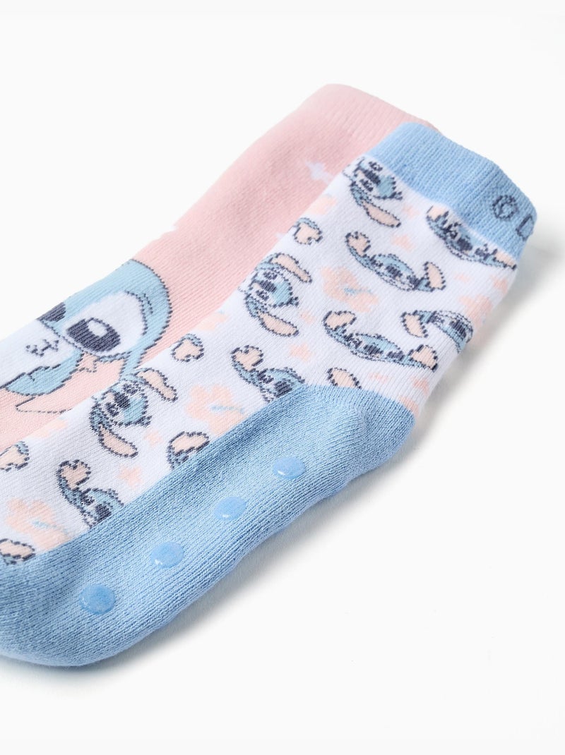 2 chaussettes antidérapantes à imprimé Stitch Multicolore - Kiabi