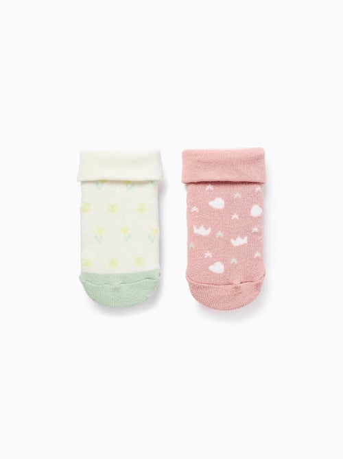 2 chaussettes antidérapantes à motif - Kiabi
