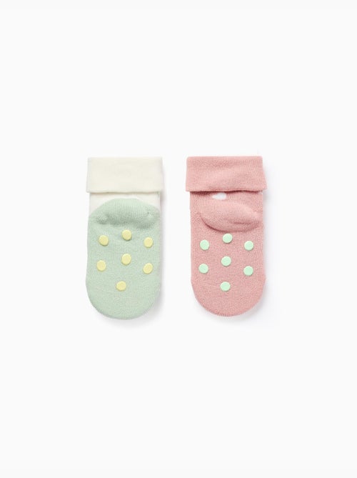 2 chaussettes antidérapantes à motif - Kiabi