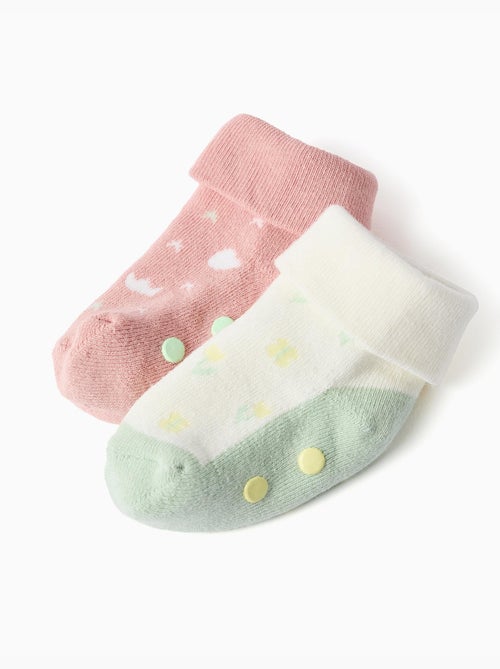 2 chaussettes antidérapantes à motif - Kiabi