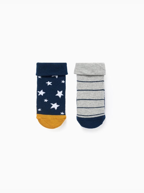 2 chaussettes antidérapantes à motifs - Kiabi