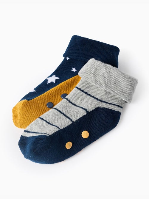 2 chaussettes antidérapantes à motifs - Kiabi