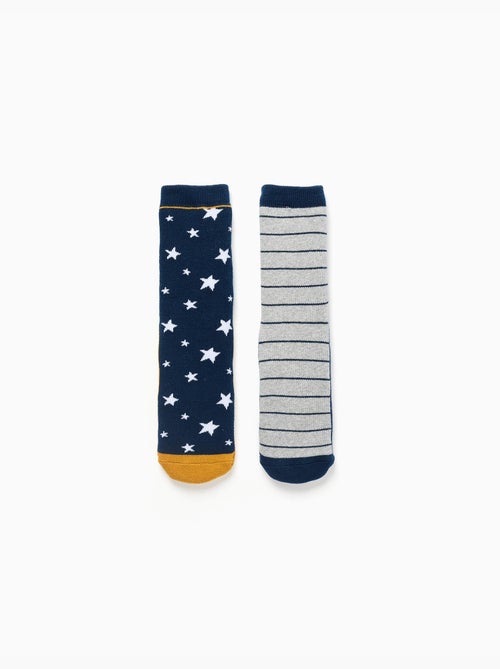 2 chaussettes antidérapantes à motifs - Kiabi