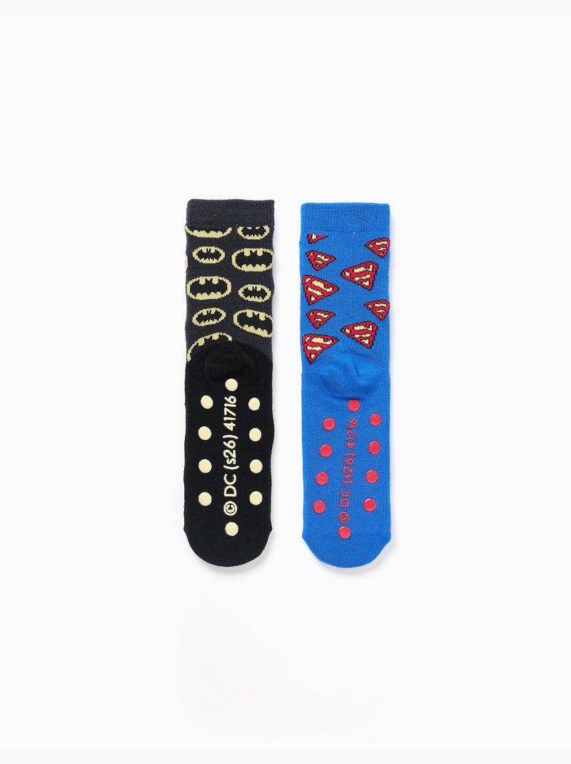 2 chaussettes antidérapantes à motifs super-héros Multicolore - Kiabi
