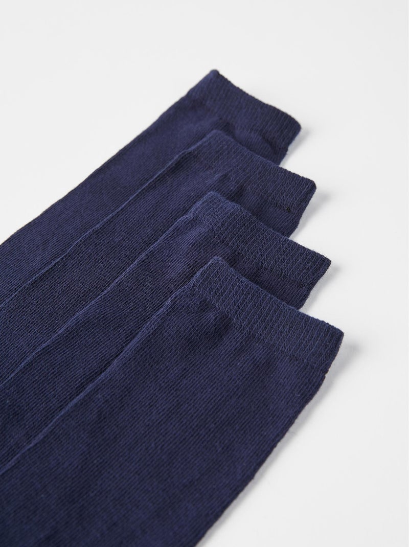 2 Chaussettes Hautes Enfant   ESSENTIALS LINE Bleu nuit - Kiabi
