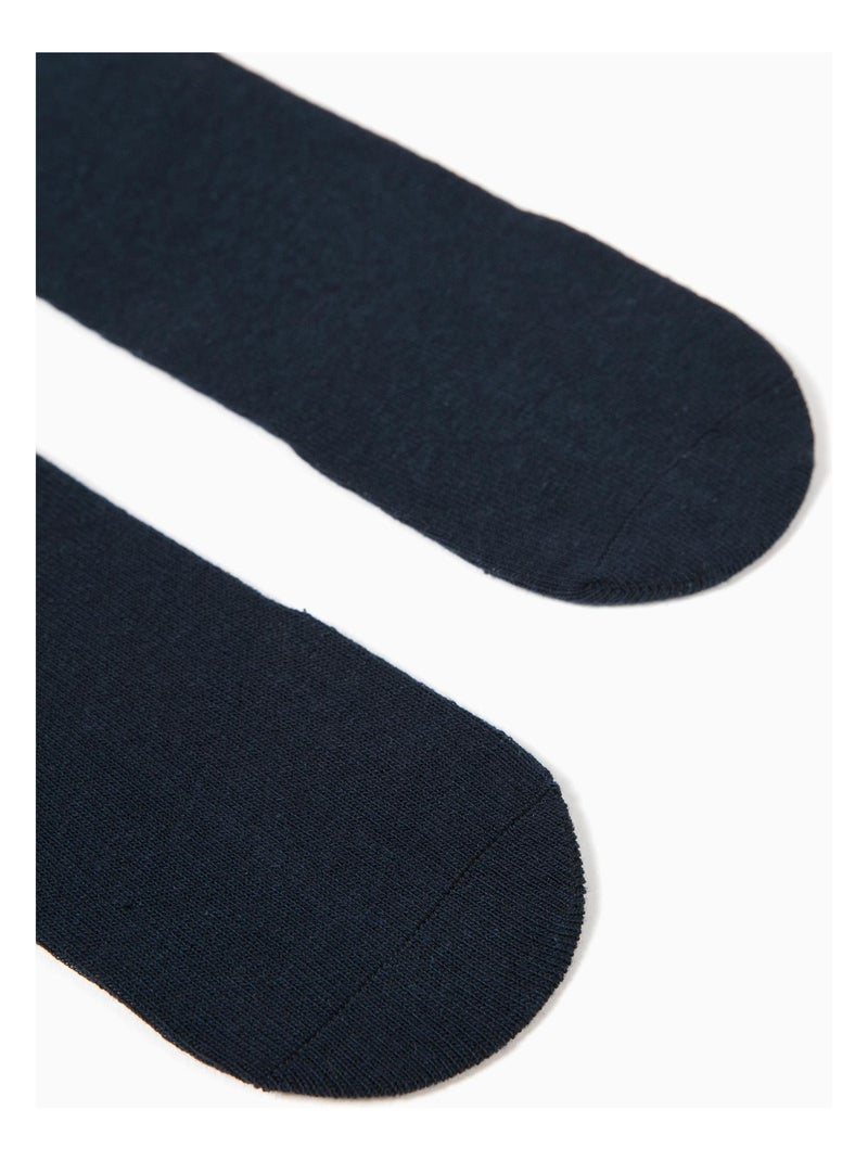 2 Chaussettes Hautes Enfant   ESSENTIALS LINE Bleu nuit - Kiabi