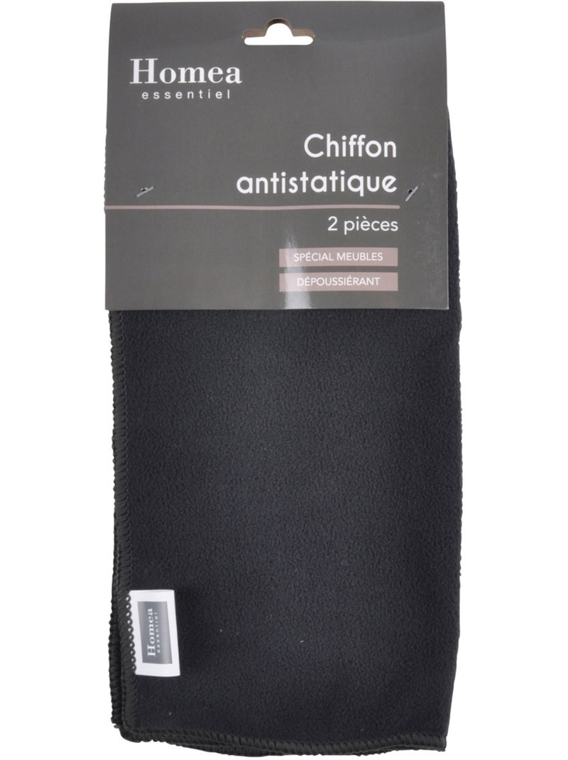 2 Chiffons anti statiques meuble anthracite Gris - Kiabi