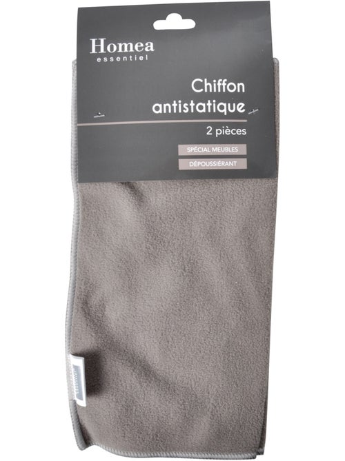 2 Chiffons anti statiques meuble taupe - Kiabi