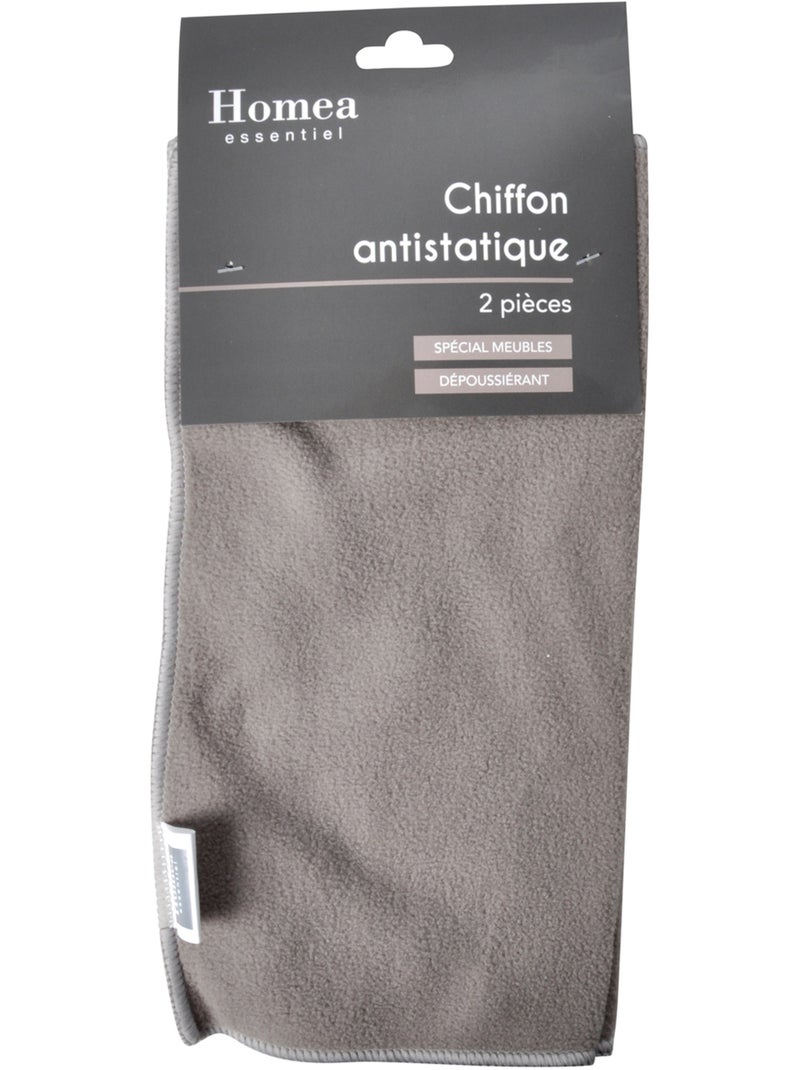 2 Chiffons anti statiques meuble taupe Taupe - Kiabi