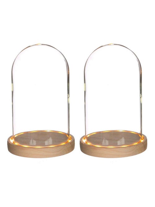 2 cloches en verre lumineuses 21,5 cm x Ø 14 cm - Graine Créative - Kiabi
