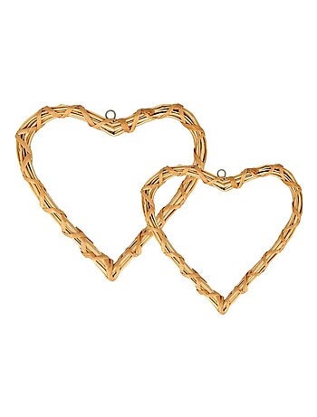 2 coeurs en osier 30/20 cm - Artemio