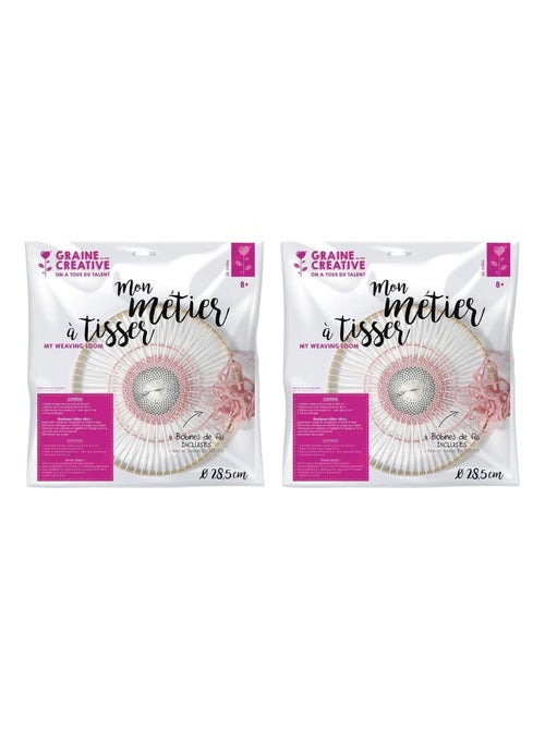 2 coffrets métier à tisser rond Ø 28,5 cm - Graine Créative - Kiabi