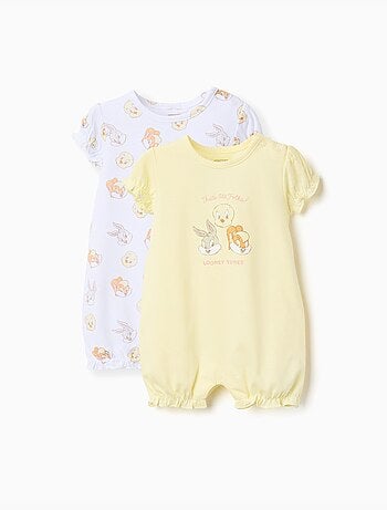 2 combishorts en coton avec Looney Tunes