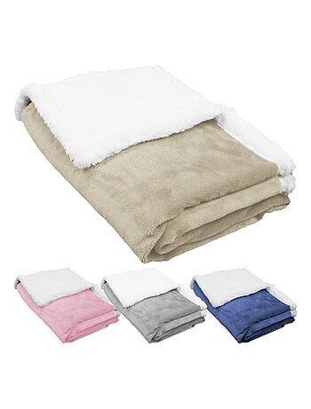 2 couvertures, plaids polaires pour bébé en flanelle et effet moutonné ultra doux - Monsieur Bébé
