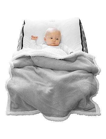 2 couvertures, plaids polaires pour bébé en flanelle et effet moutonné ultra doux - Monsieur Bébé
