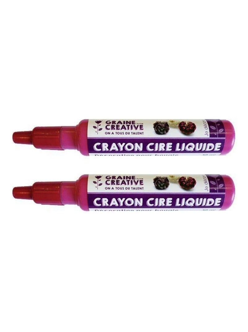2 crayons cire liquide pour bougie - Rouge - Graine Créative Rouge - Kiabi