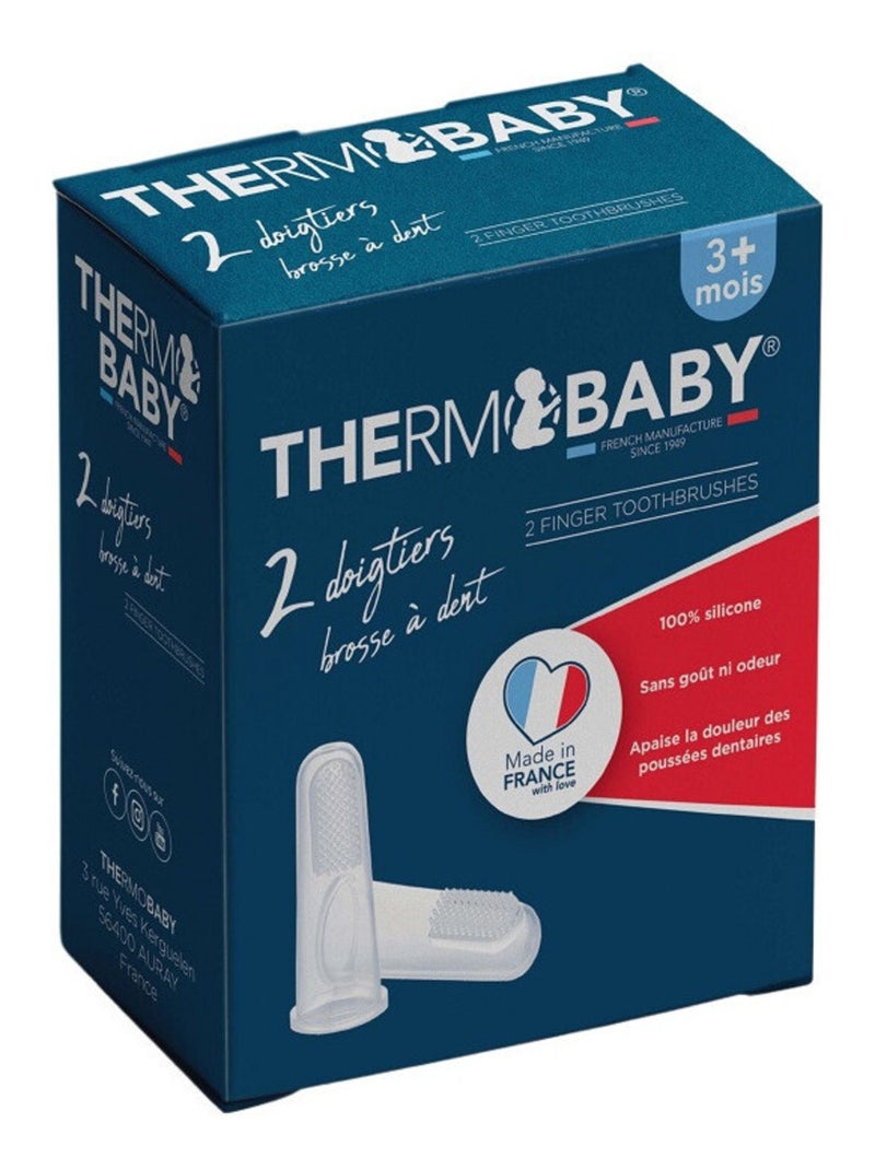 2 Doigtiers brosse à dent en silicone Transparent - Kiabi