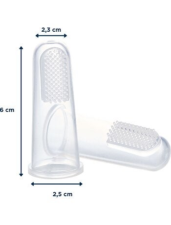 2 doigtiers brosse à dents en silicone