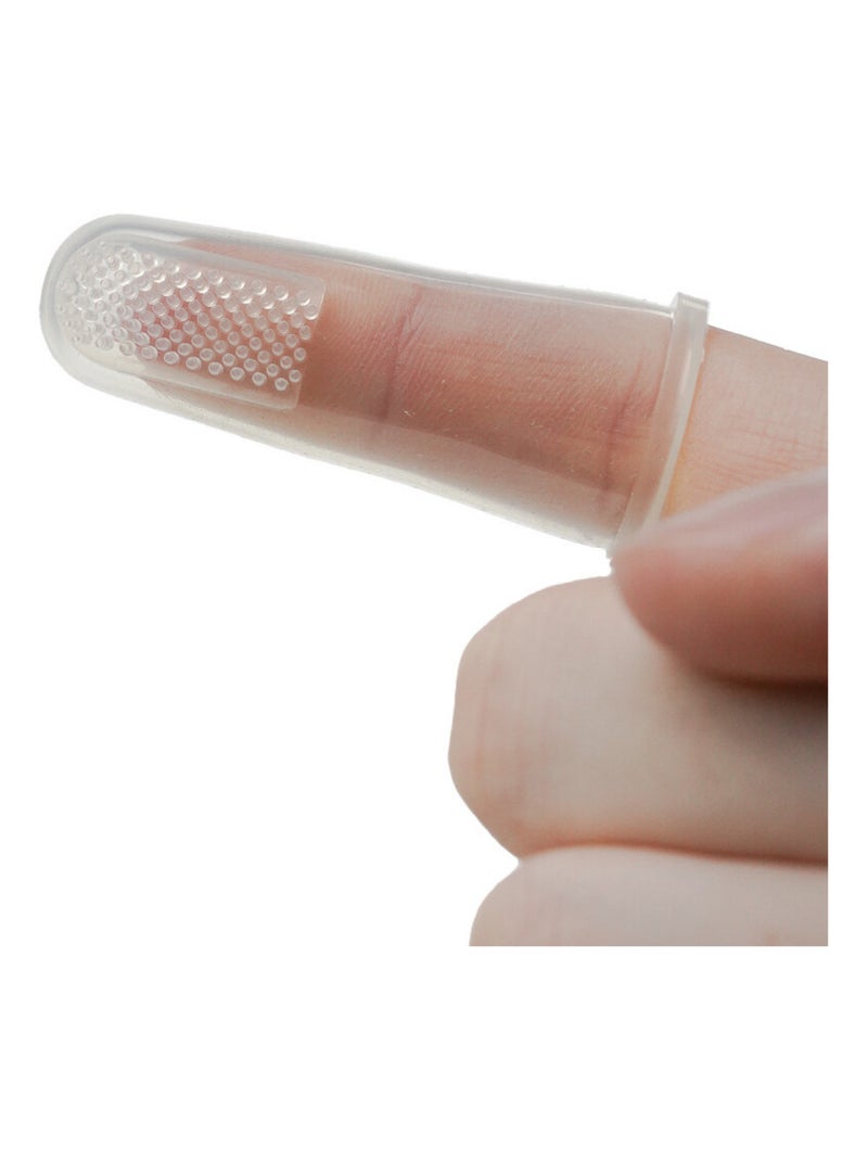 2 doigtiers brosse à dents en silicone Transparent - Kiabi