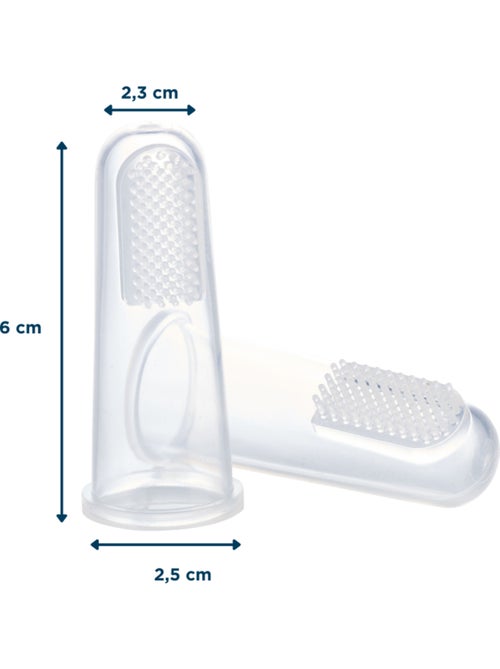 2 doigtiers brosse à dents en silicone - Kiabi
