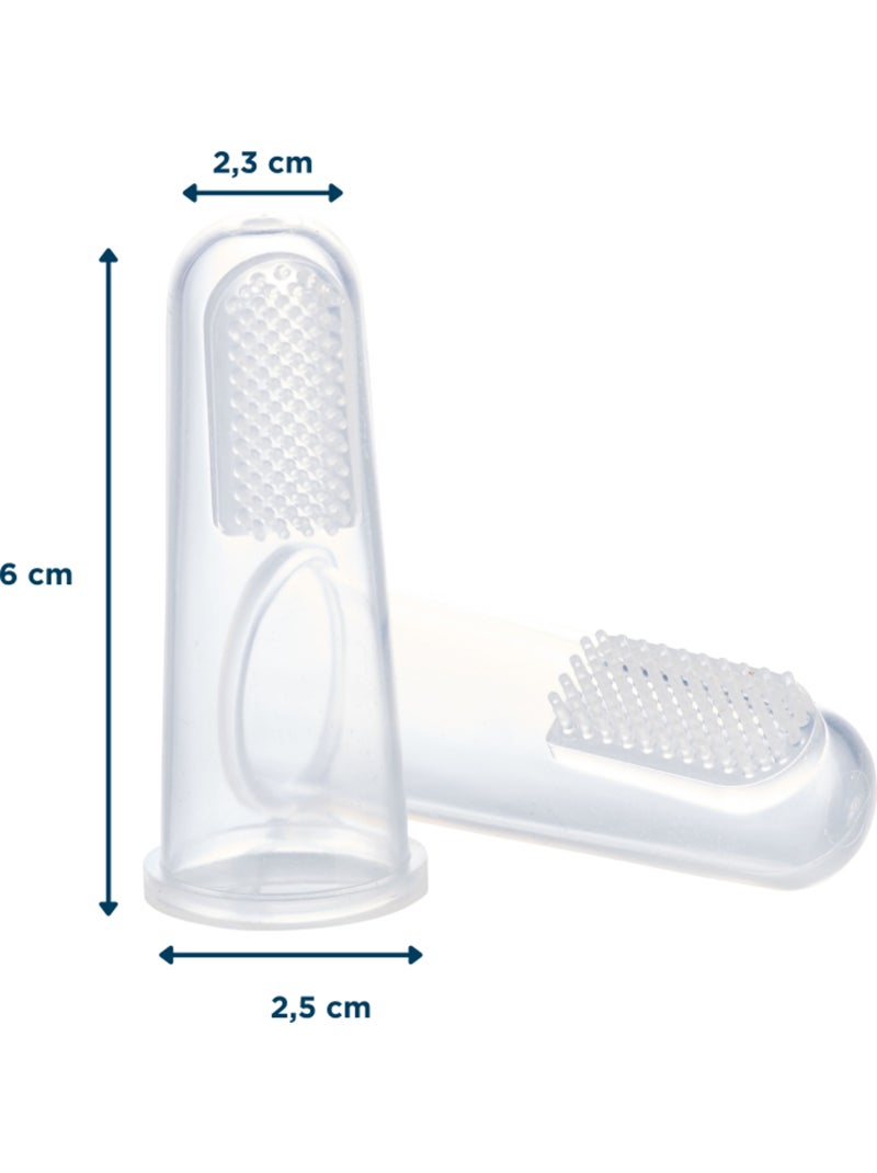 2 doigtiers brosse à dents en silicone Transparent - Kiabi
