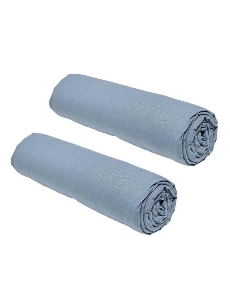 2 draps housses - 160 x 200 cm - Denim - TODAY Multicolore - Kiabi