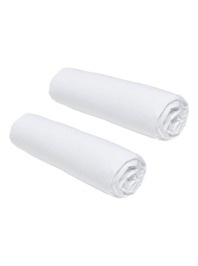 2 draps housses - 90 x 190 cm -Craie - TODAY Multicolore - Kiabi
