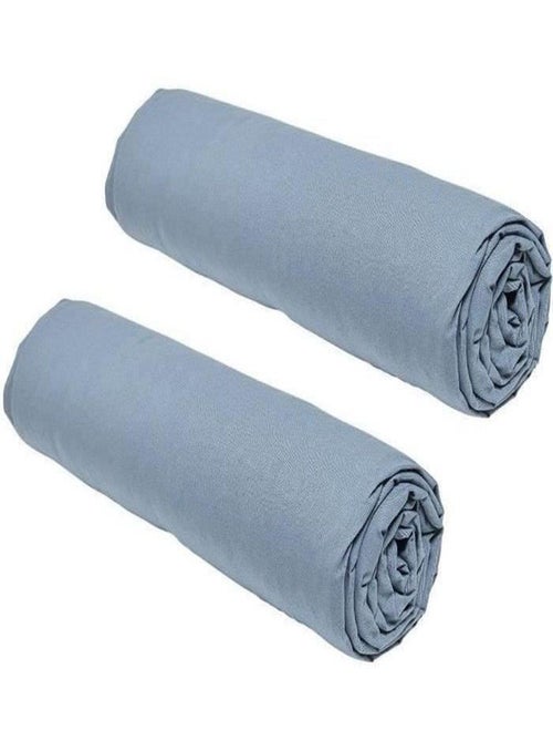 2 draps housses - 90 x 190 cm -Denim - TODAY - Kiabi