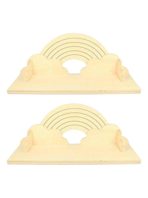 2 étagères en bois arc-en-ciel 40 cm - Artemio - Kiabi