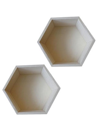 2 étagères hexagone en bois 24 x 21 x 10 cm - Artemio