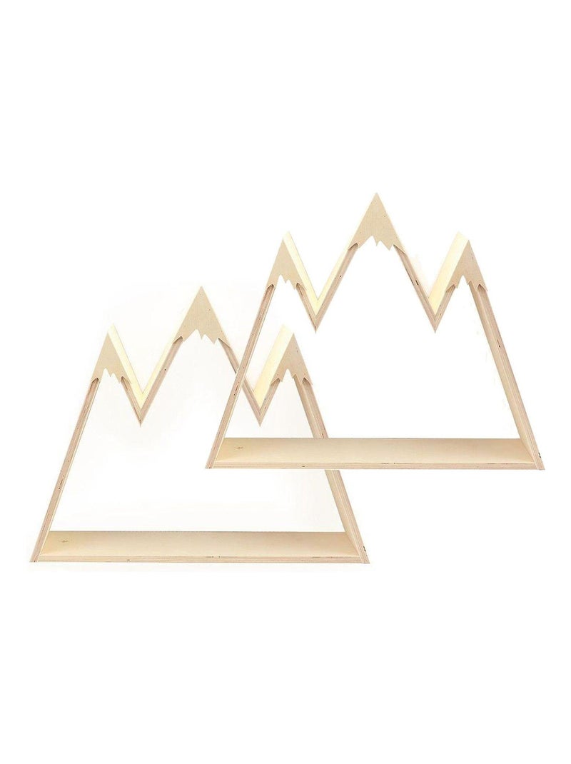 2 étagères murales en bois montagne 50 x 40 x 10 - Graine Créative Beige - Kiabi