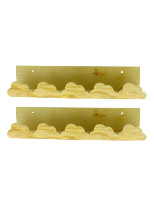 2 étagères murales en bois nuages 42 x 9 cm - Graine Créative - Kiabi