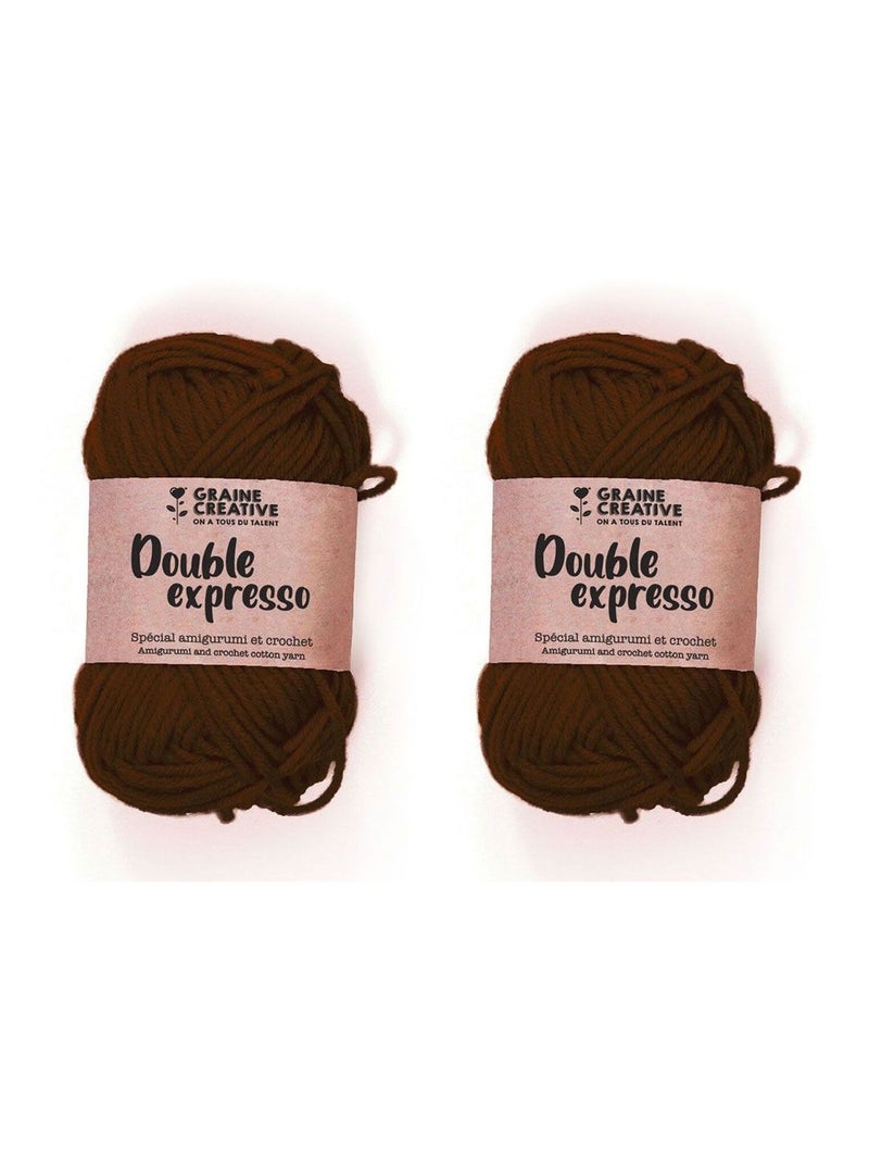 2 fils de coton pour crochet 55 m - marron - Graine Créative Marron - Kiabi