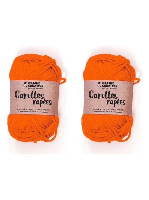 2 fils de coton pour crochet 55 m - orange - Graine Créative - Kiabi
