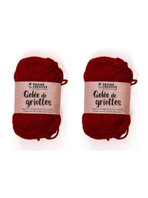 2 fils de coton pour crochet 55 m - rouge bordeaux - Graine Créative - Kiabi