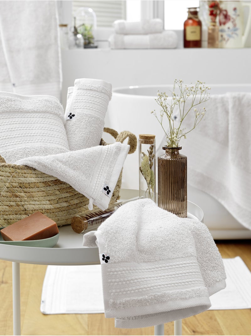 2 gants de toilette coton Collection Garance Blanc - Kiabi
