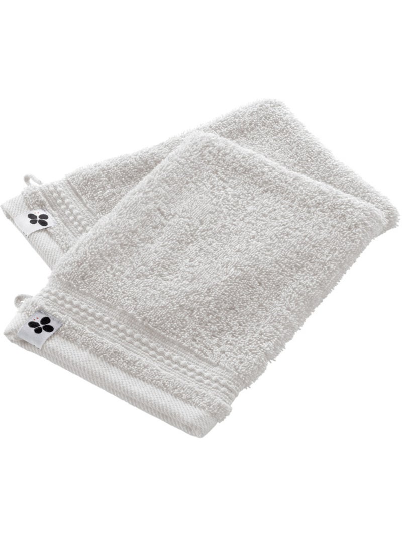 2 gants de toilette coton Collection Garance Vert émeraude - Kiabi