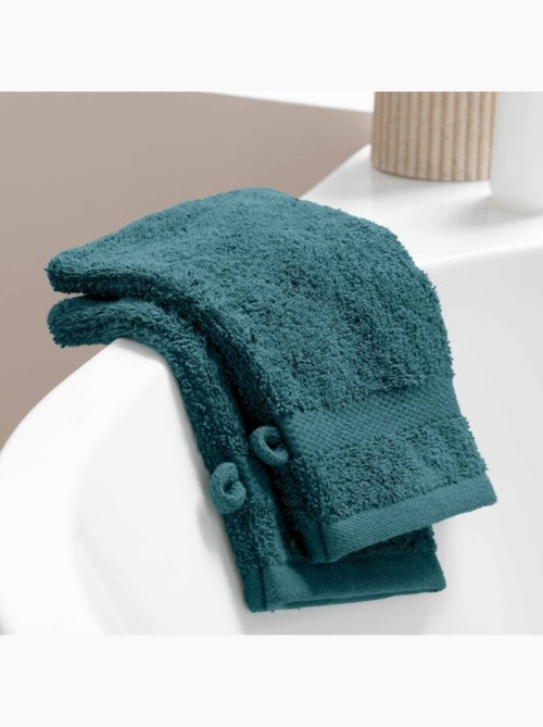 2 gants de toilette éponge unie élégance - Kiabi