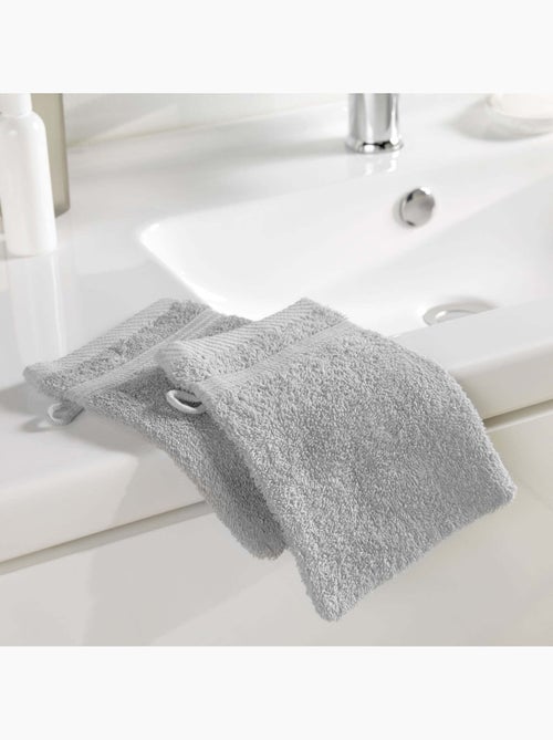 2 gants de toilette éponge unie tendresse - Kiabi