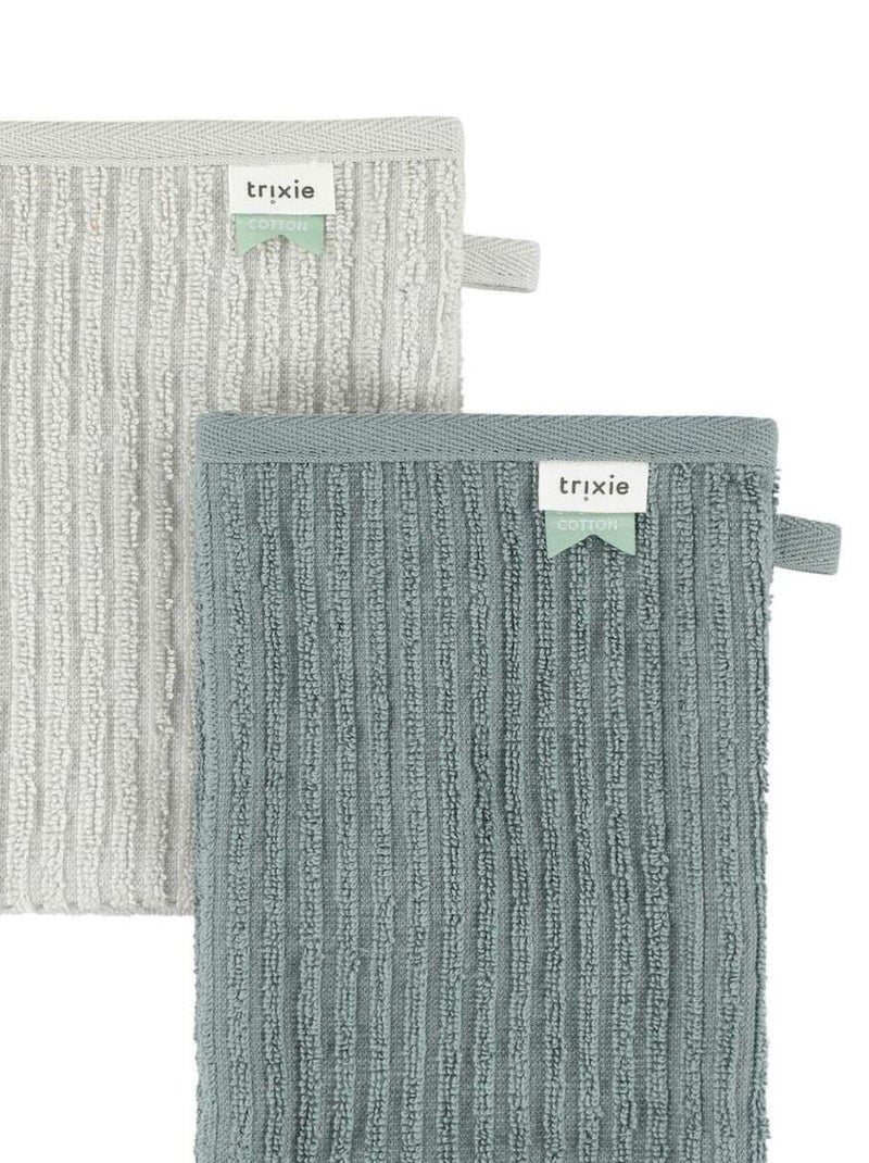 2 gants de toilettes HUSH bleu Bleu - Kiabi