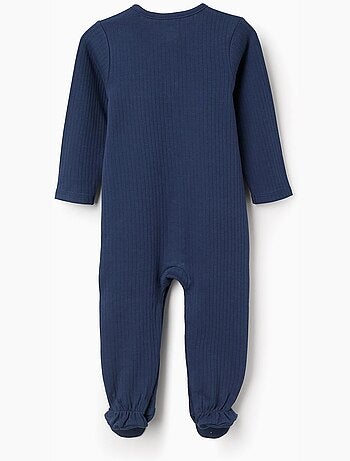 2 grenouillères en coton côtelées/imprimées