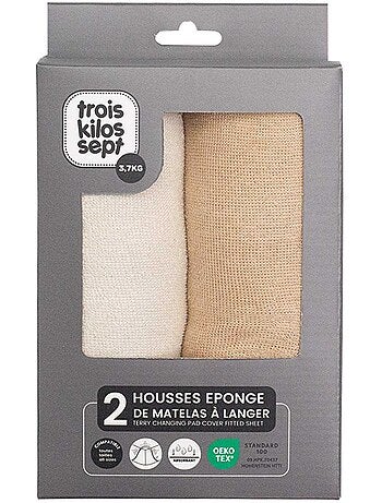 2 Housses De Matelas à Langer Pack 2 Coloris